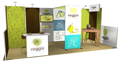 kiosque Veggie H-Line en version 20 pieds x 10 pieds